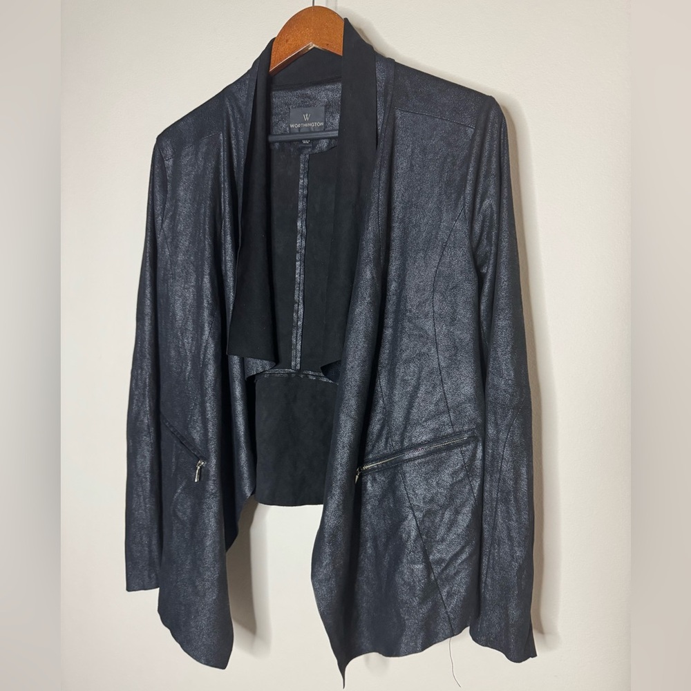 Worthington Black Moto Style Jacket